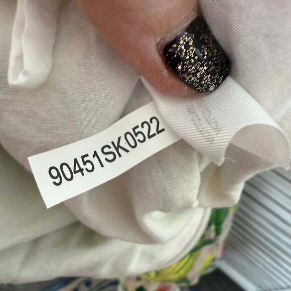 ANTONIO MELANI Women's 12 Cotton Perla Tropical Floral Print Tiered Maxi Skirt - Picture 10 of 12